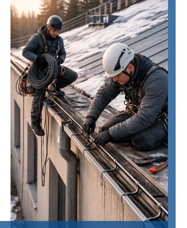 Монтаж греющего кабеля на кровле в Кызыле от 467 р. | ВЫСОТНИК-Кзл