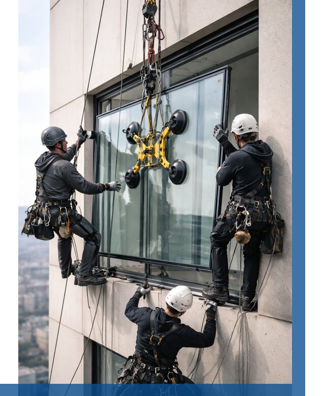 Монтаж стеклопакетов на высоте в Кызыле от 3319 р. | ВЫСОТНИК-Кзл