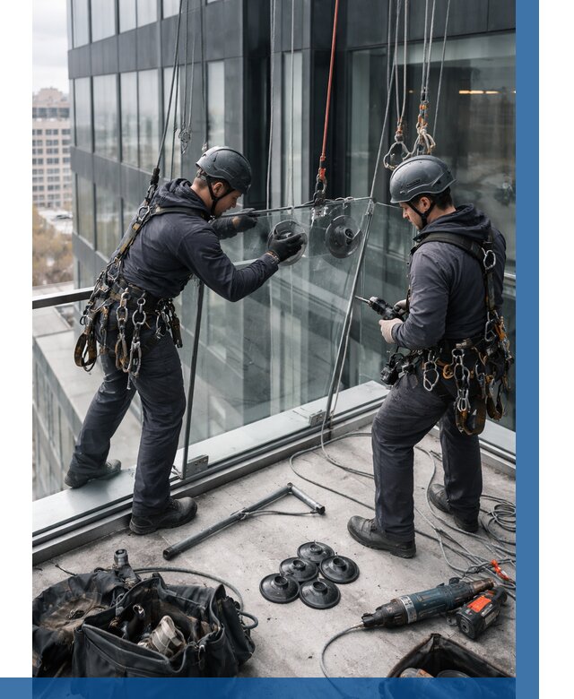 Монтаж стеклянных ограждений в Кызыле от 2593 р. | ВЫСОТНИК-Кзл