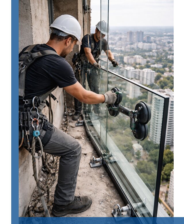 Монтаж стеклянных ограждений под ключ с гарантией в Кызыле
