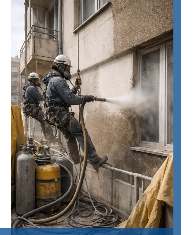 Пескоструйная очистка фасада в Кызыле от 674 р. | ВЫСОТНИК-Кзл