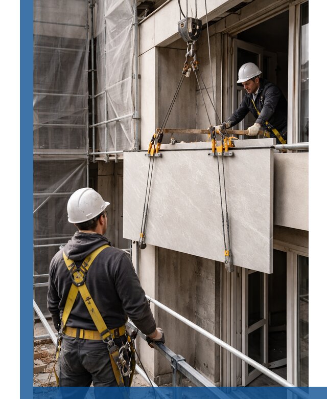 Подъем керамогранита на этаж в Кызыле грузчиками и техникой