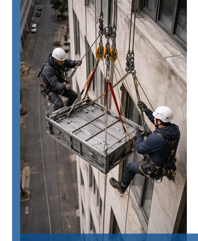 Спуск и подъем грузов по фасаду в Кызыле для зданий