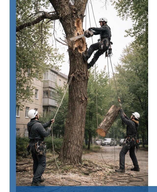Срочное удаление аварийных деревьев в Кызыле с гарантией безопасности