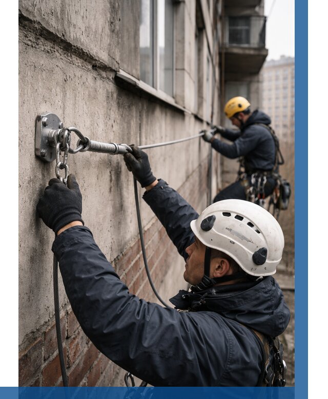 Монтаж анкерных линий в Кызыле от 3111 р. | ВЫСОТНИК-Кзл